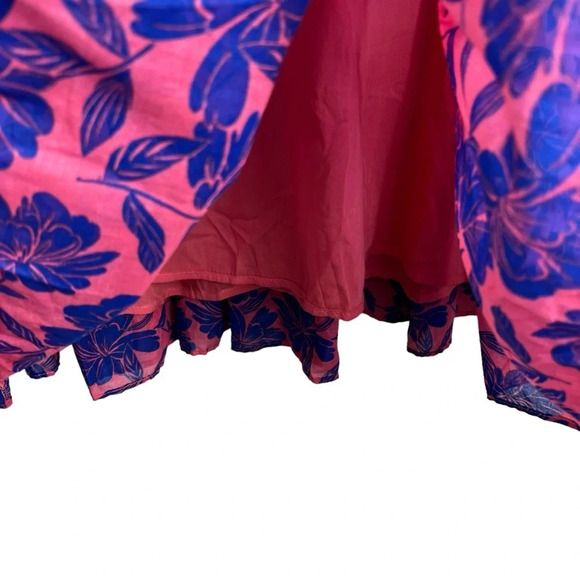 TALULAH Pink & Blue Floral Layered tiered Ruffle Dress | Size Medium - Picture 5 of 8
